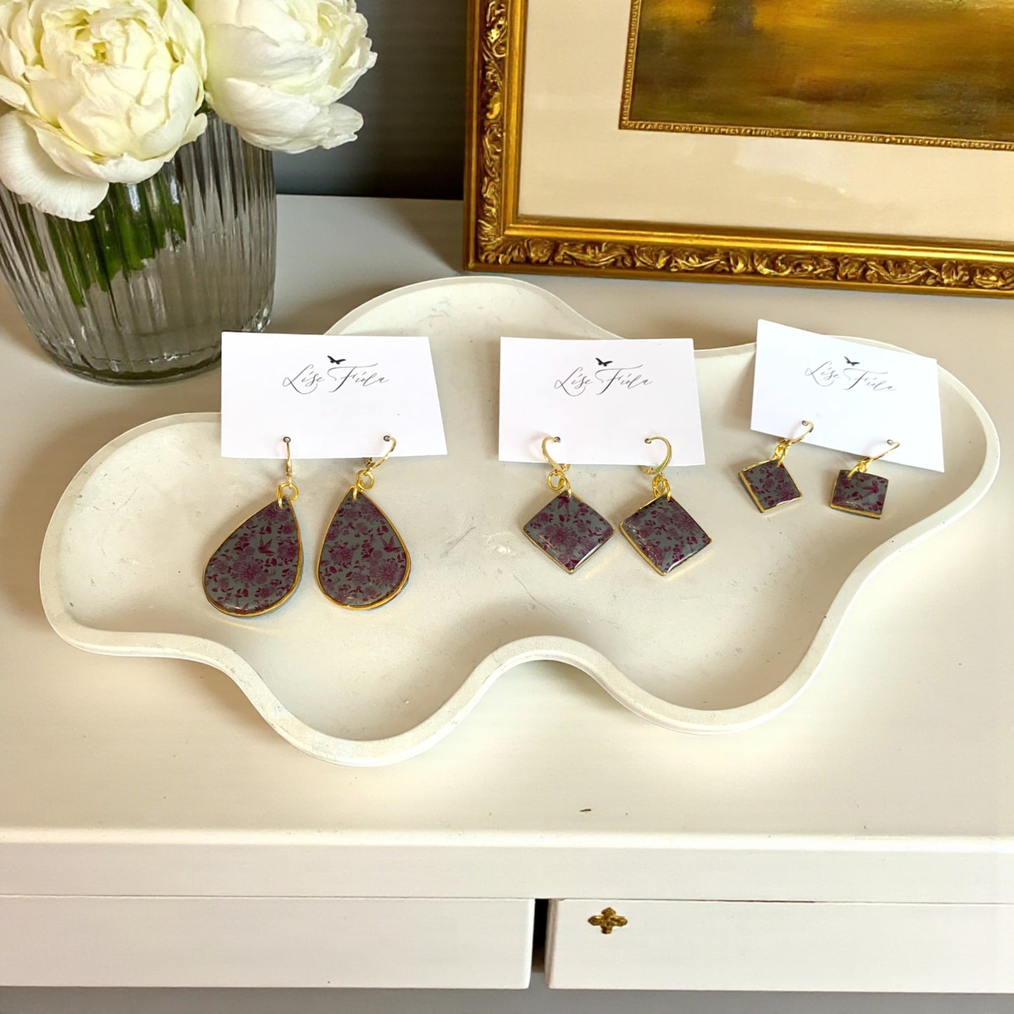 Earrings - Shining Chinoiserie