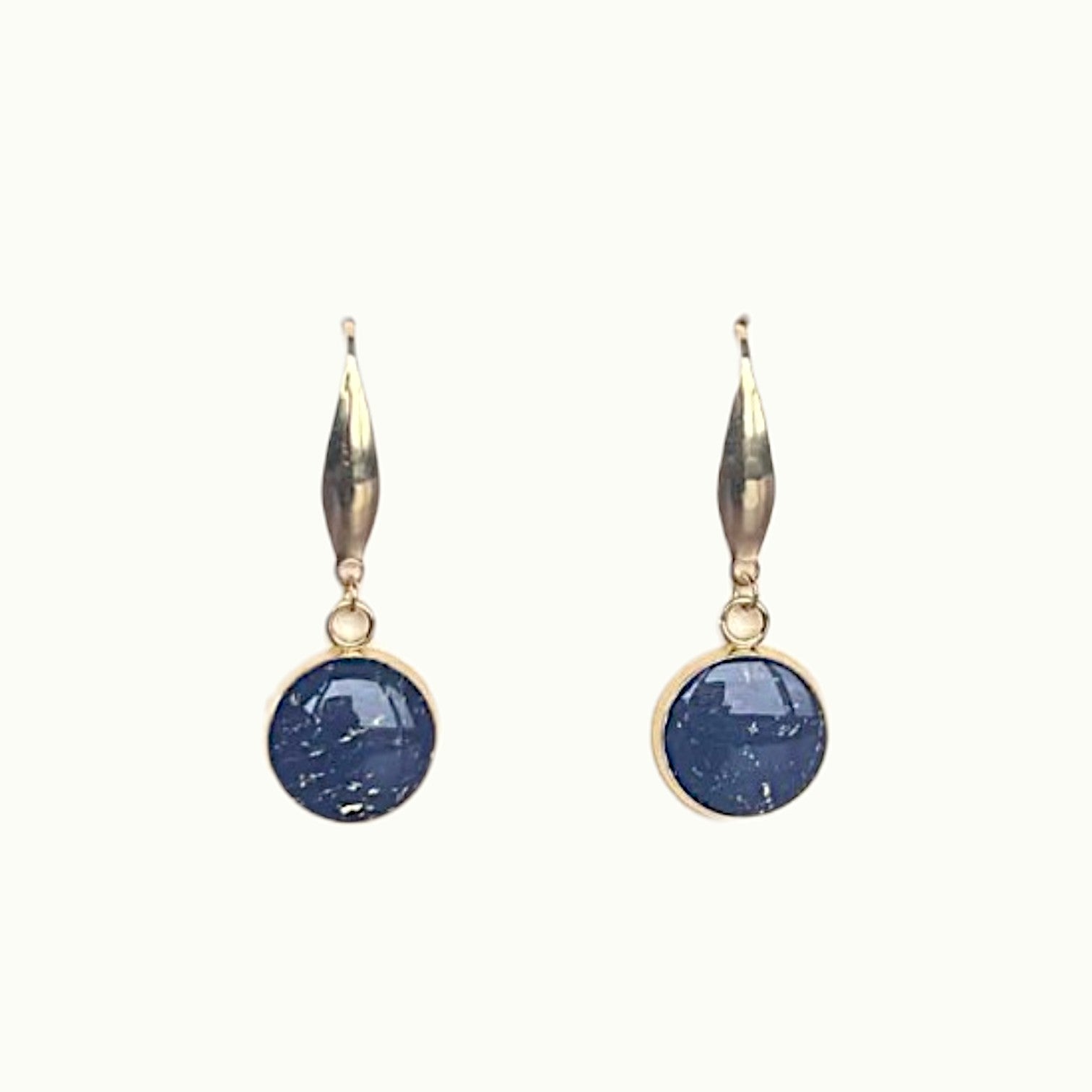 Earrings - Navy Fleck