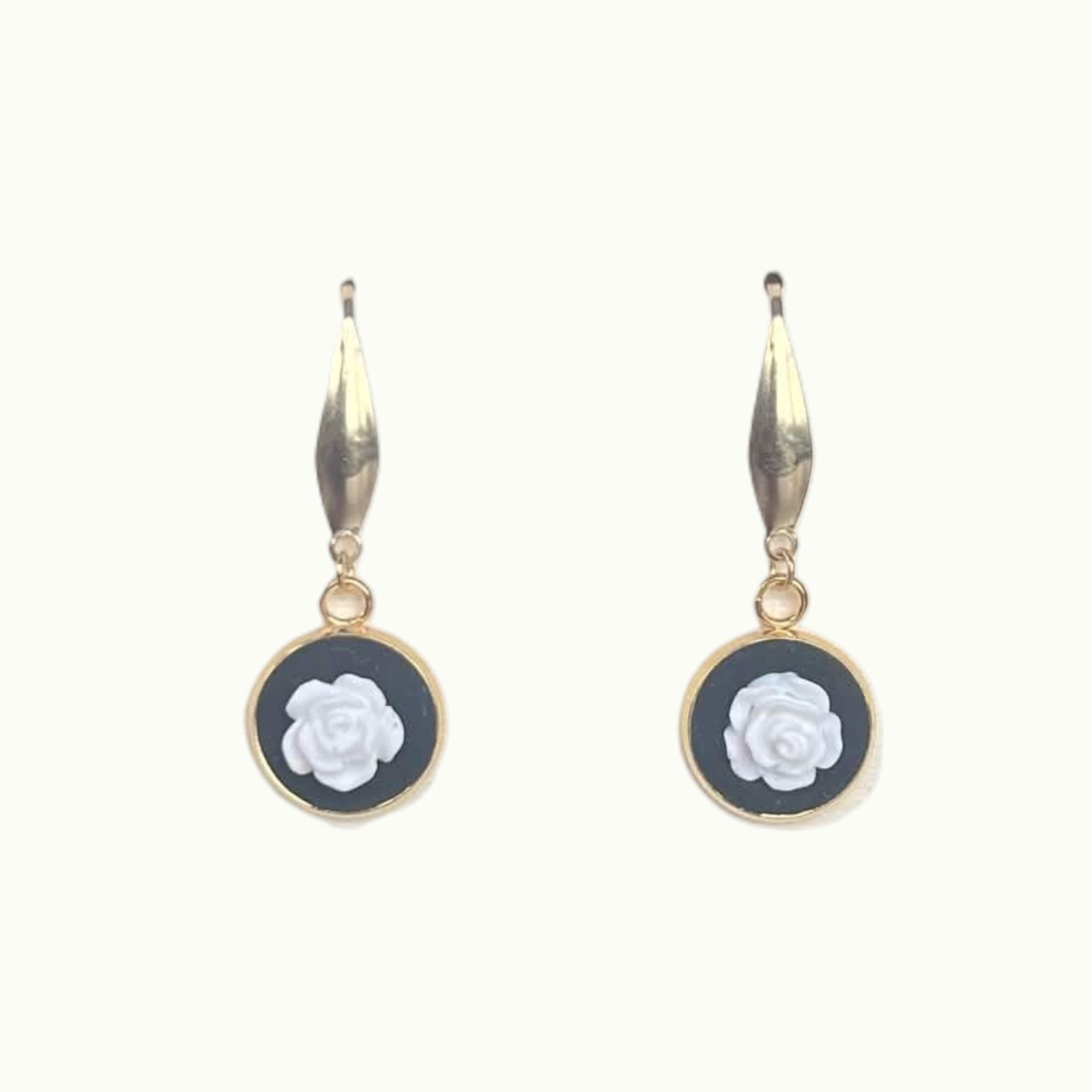 Earrings - White Rose Drop