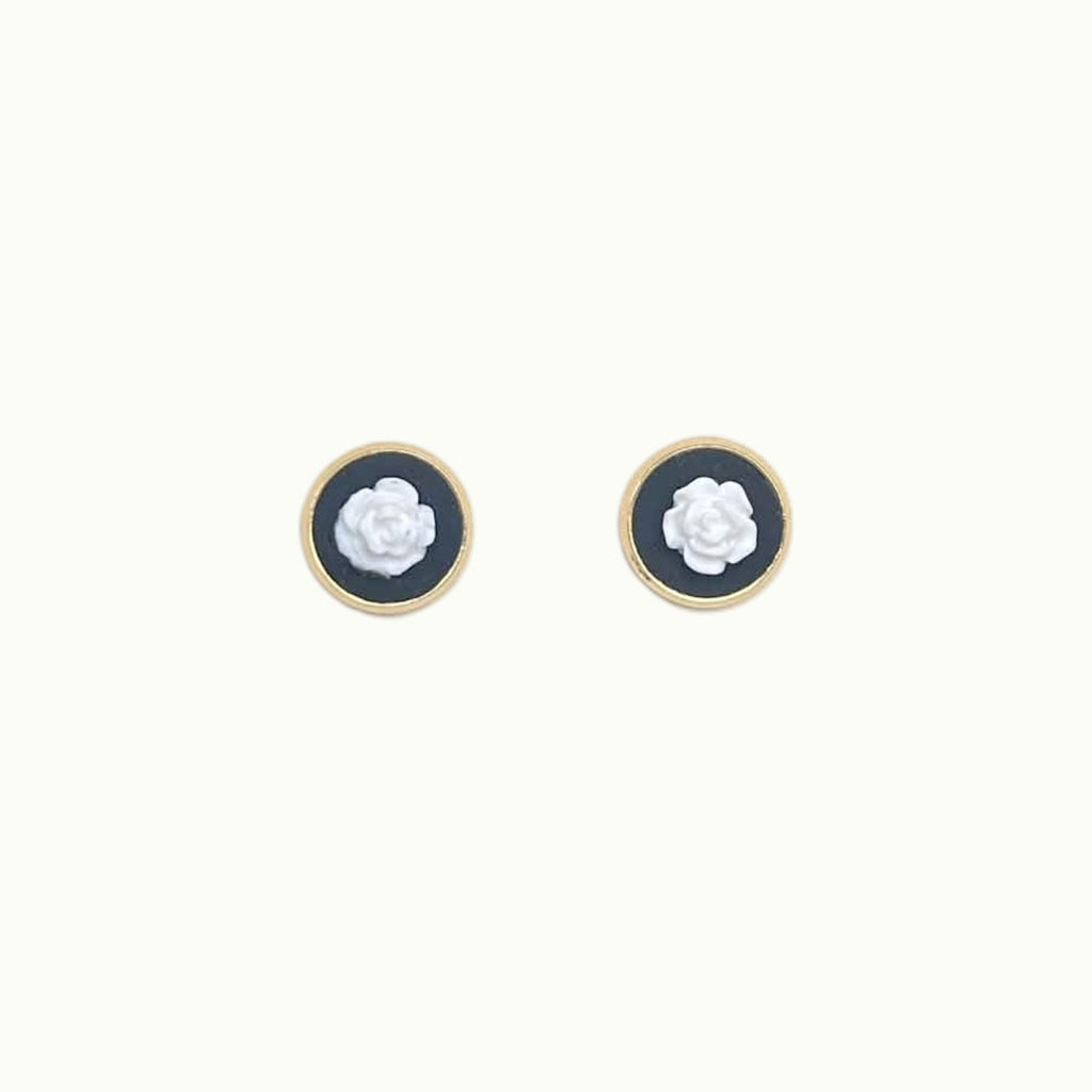 Earrings - White Rose Stud