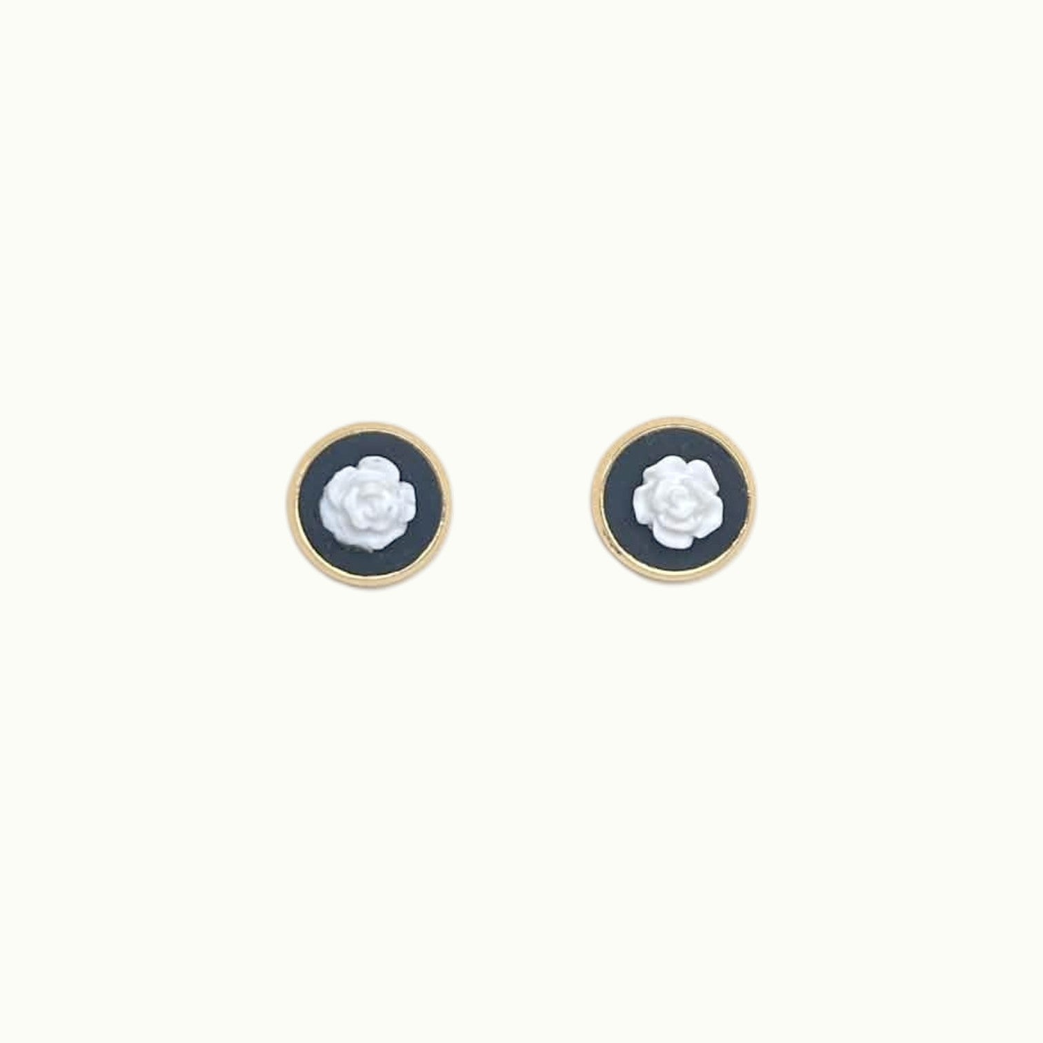 Earrings - White Rose Stud