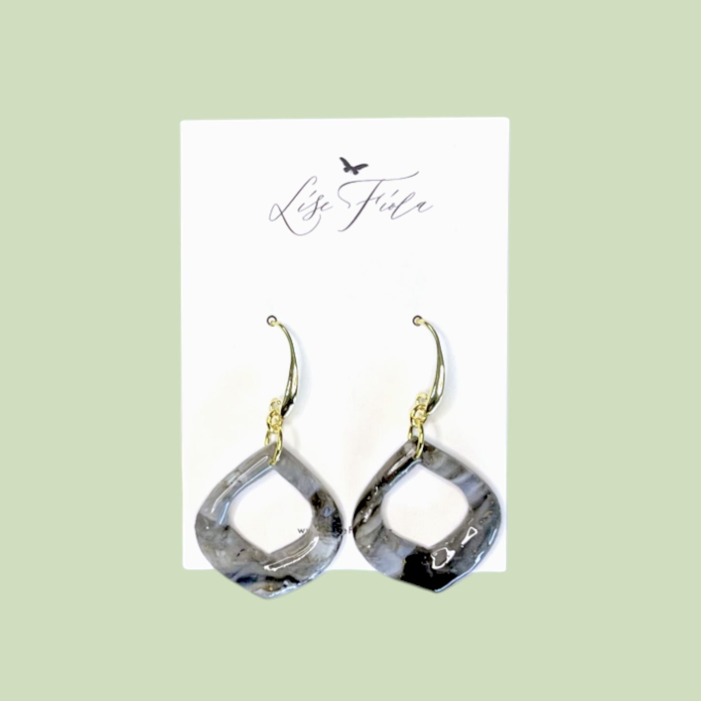 Boucles d'oreilles - Marbre en forme de goutte