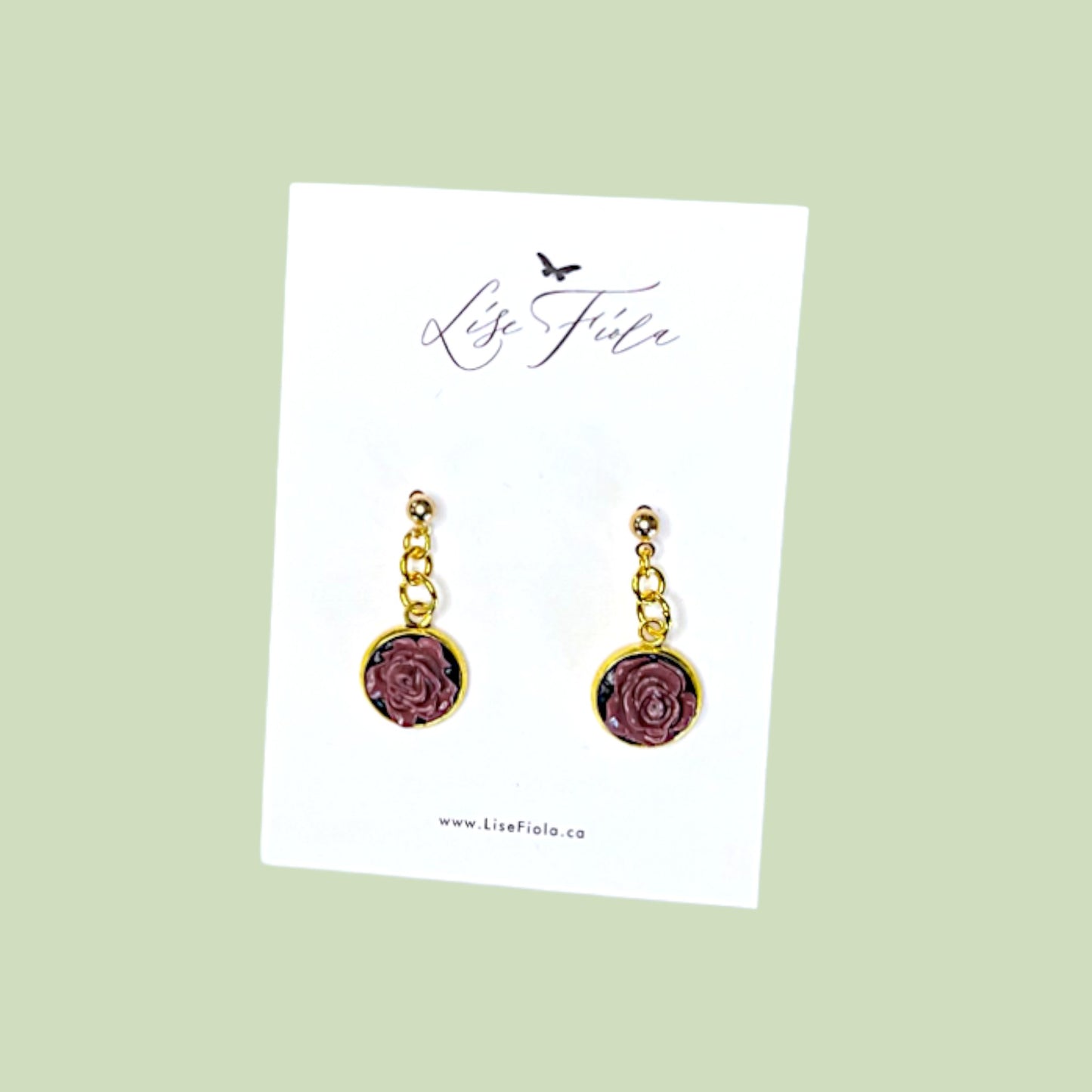 Boucles d'oreilles - Rose imbriquée