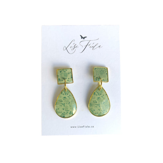 Earrings - Green Chinoiserie