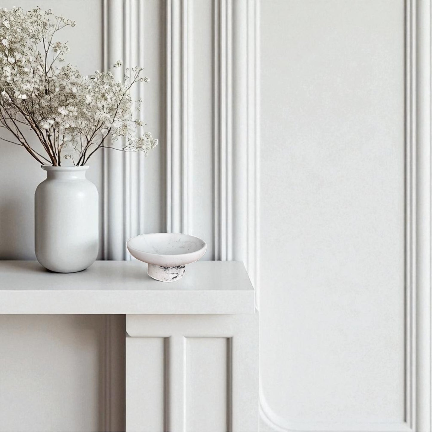 Décor - Assiette à bougies marbrée