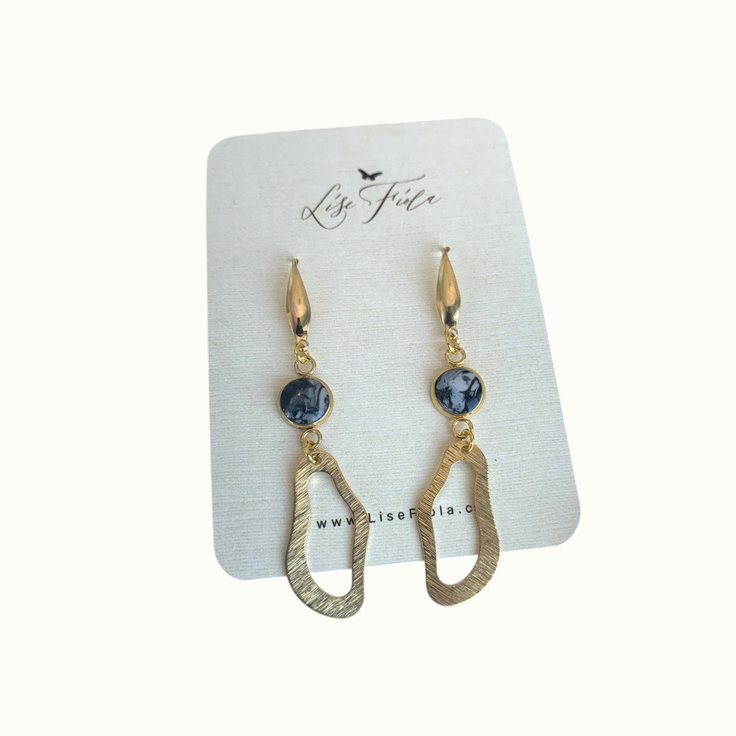 Boucles d'oreilles - Marbre organique