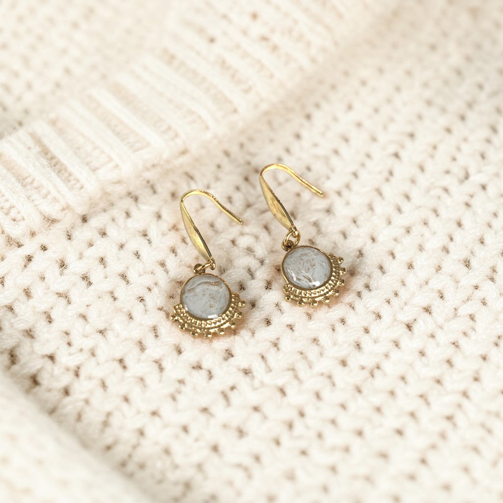 Earrings - Wink Light Marble