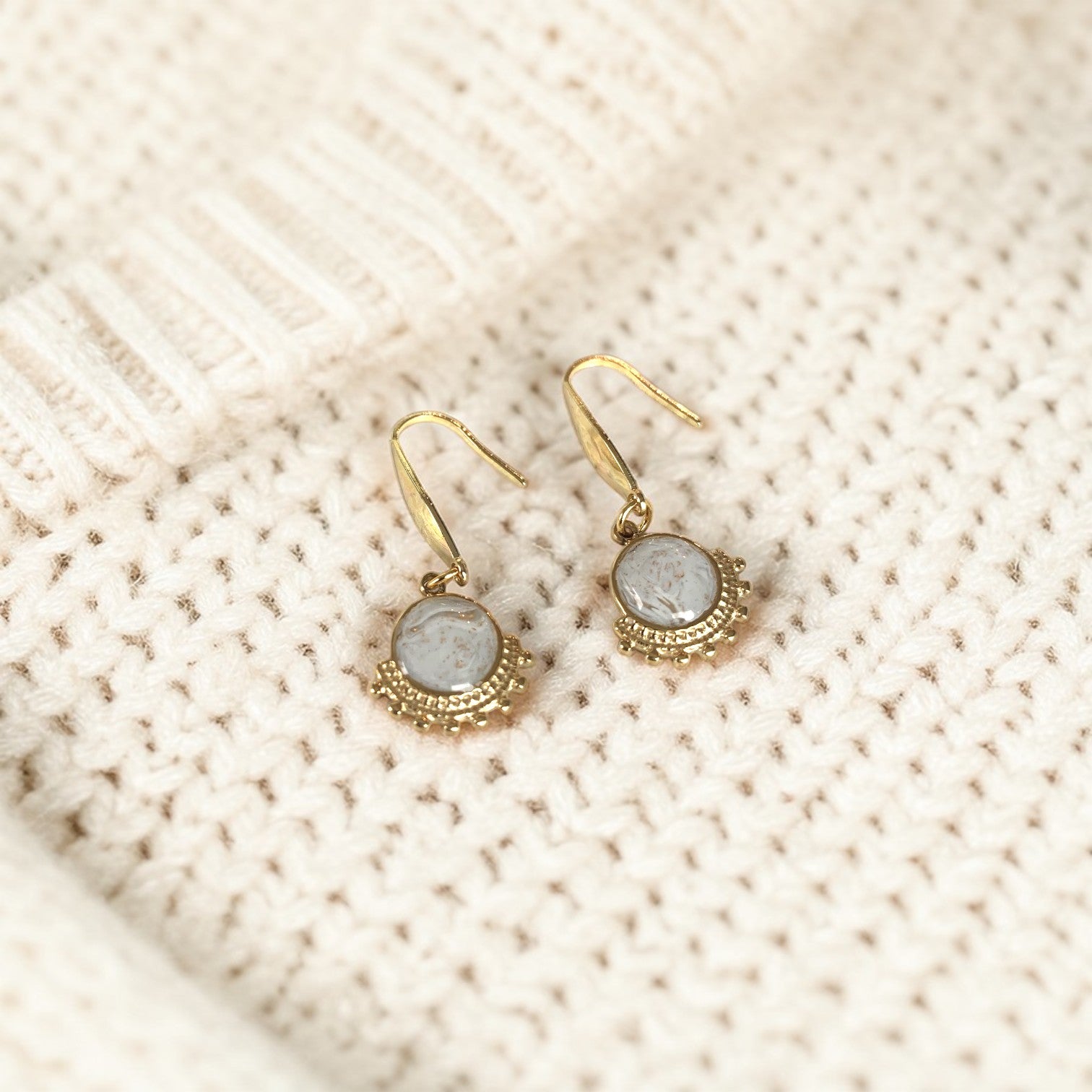Earrings - Wink Light Marble
