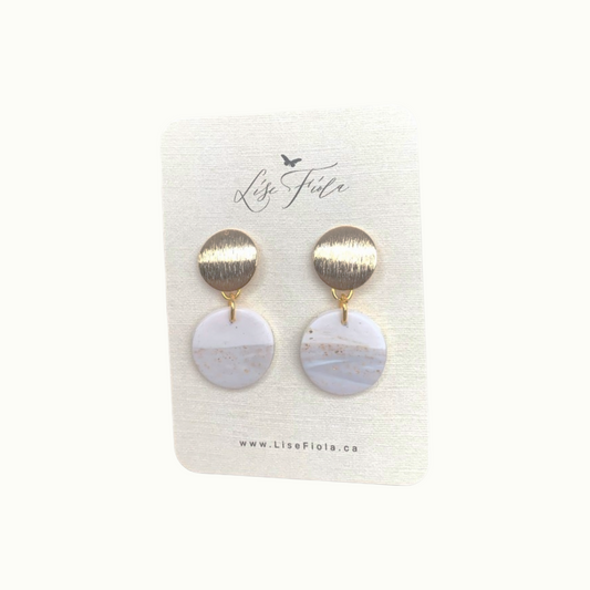 Earrings - Round Dual-Tone Drop