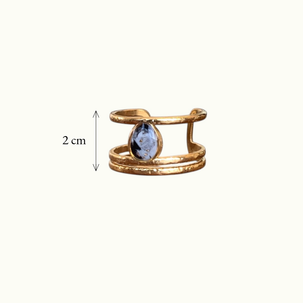 Bague - Marbre ovale foncé
