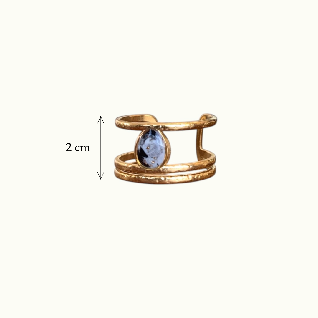 Bague - Marbre ovale foncé