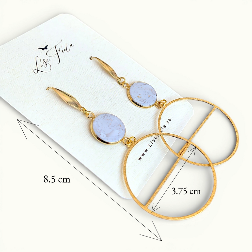 Boucles d'oreilles - Luna en marbre délicat