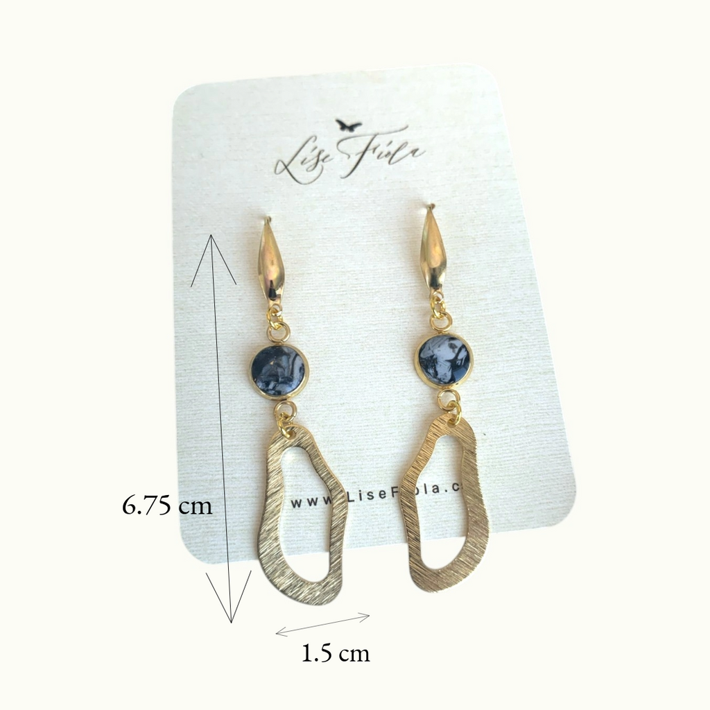 Boucles d'oreilles - Marbre organique