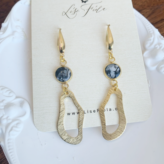 Earrings - Organic Marble