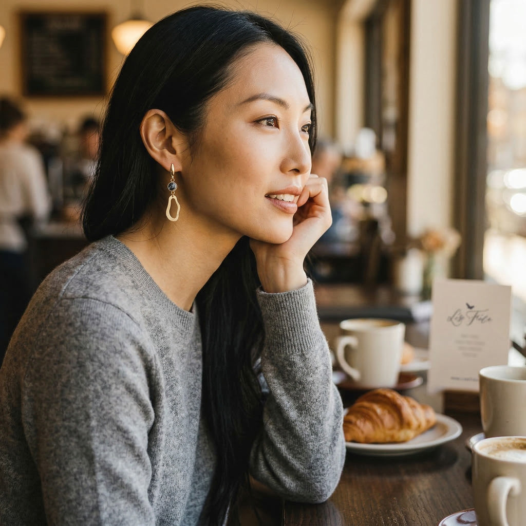 Boucles d'oreilles - Marbre organique