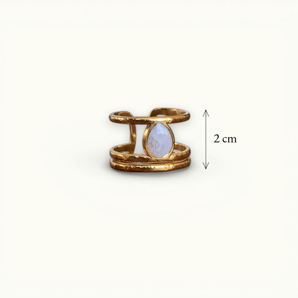 Bague - Marbre ovale foncé