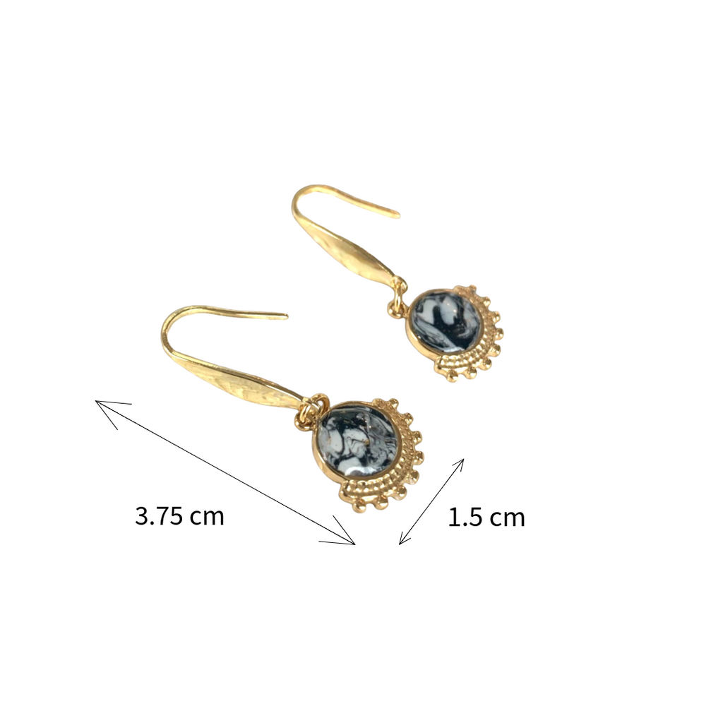 Earrings - Wink Dark Marble