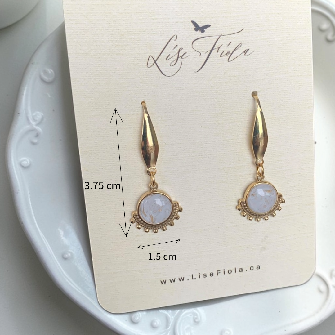 Earrings - Wink Light Marble