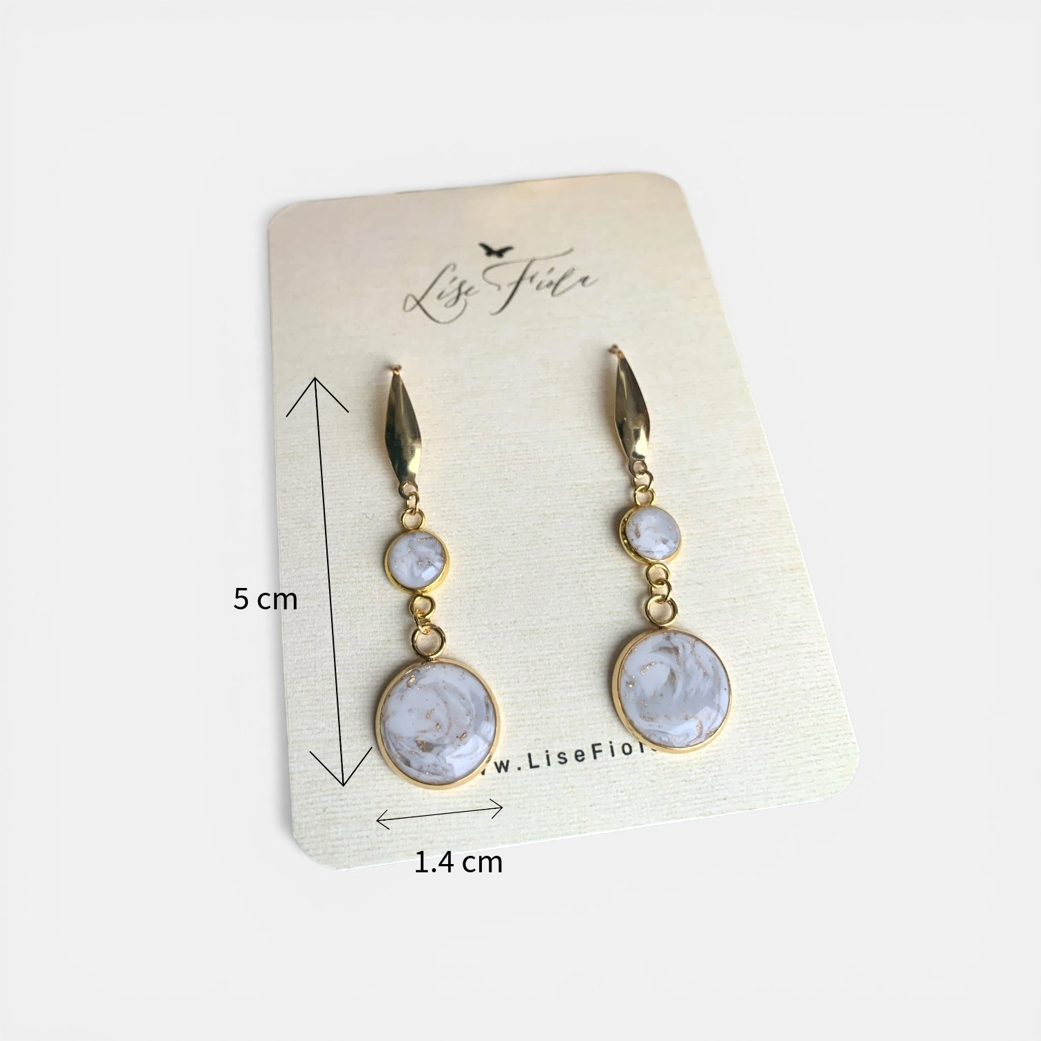 Earrings - Double Light Marble