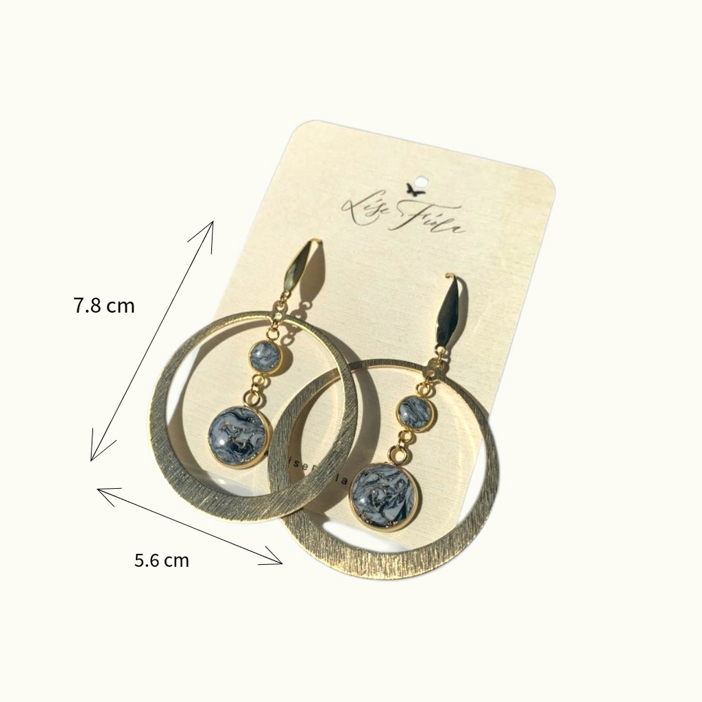 Earrings - Marble Luna Dark