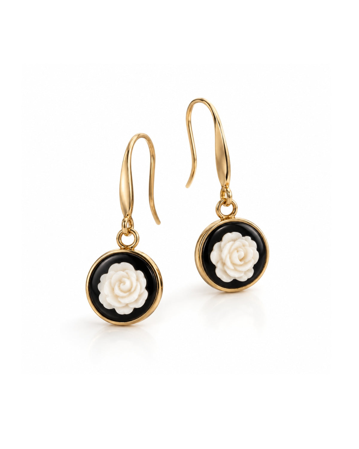 Earrings - White Rose Drop