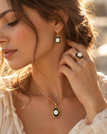 Earrings - White Rose Drop