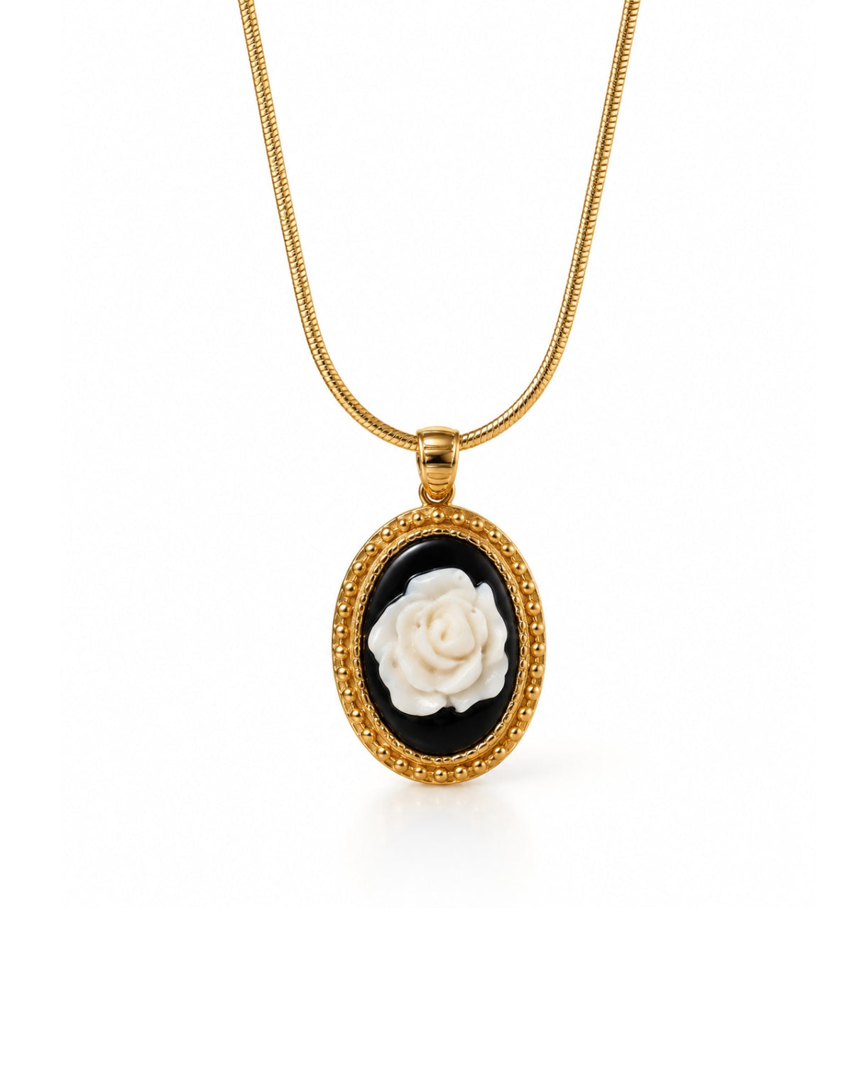 Necklace - White Rose Bezel