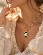 Necklace - White Rose Bezel