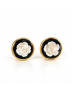 Earrings - White Rose Stud