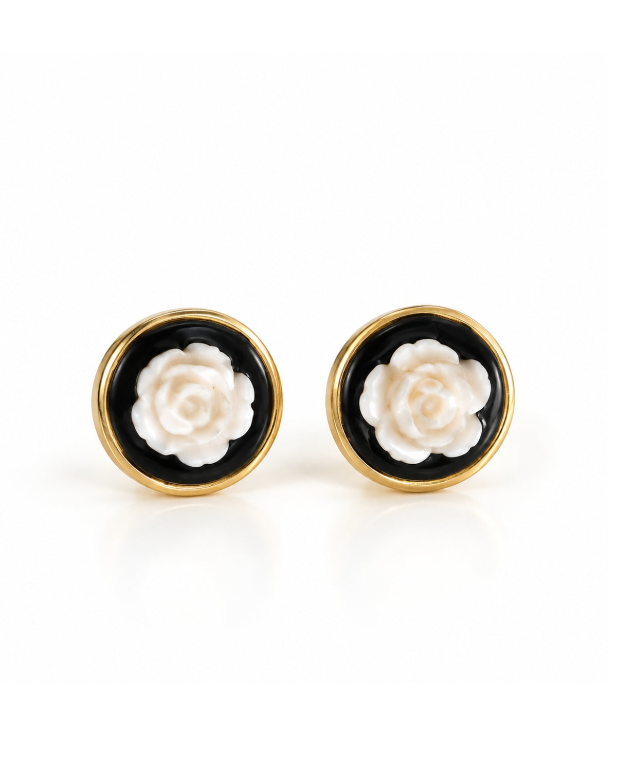 Earrings - White Rose Stud