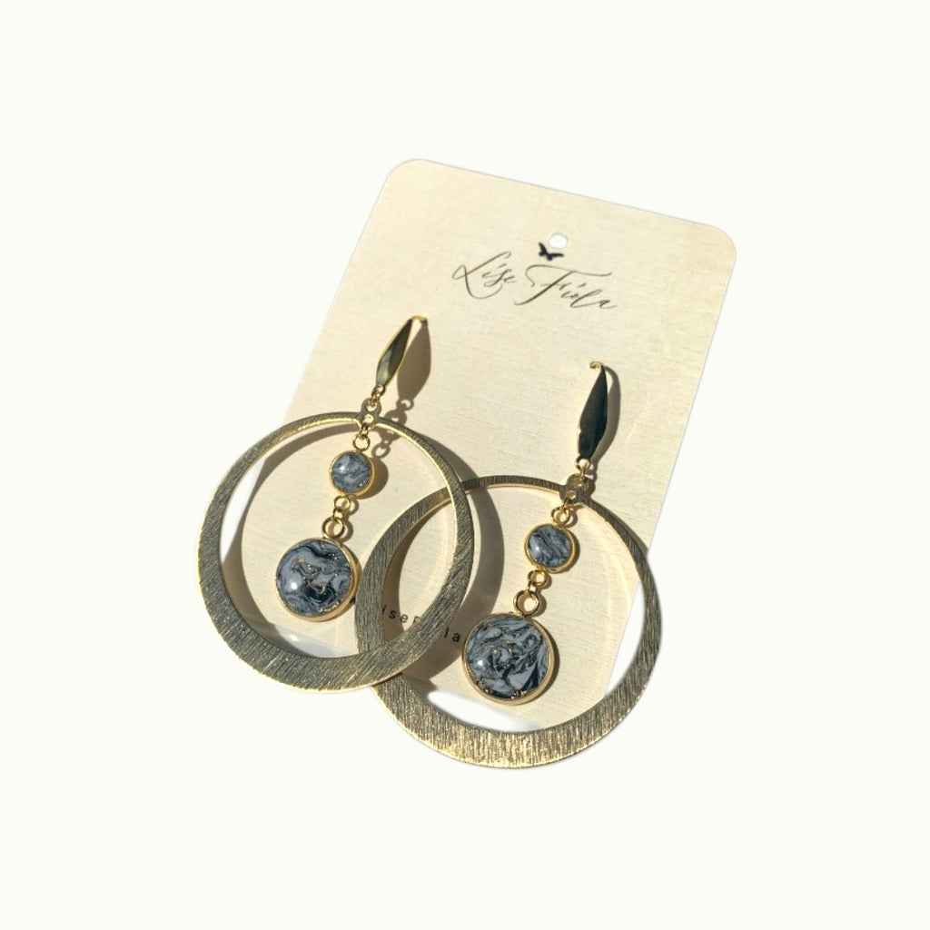 Earrings - Marble Luna Dark