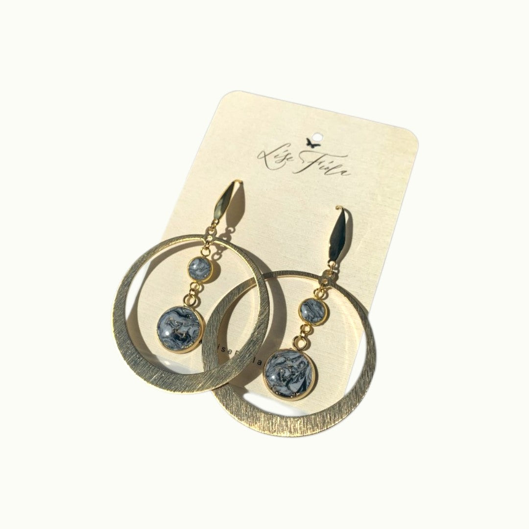 Earrings - Marble Luna Dark