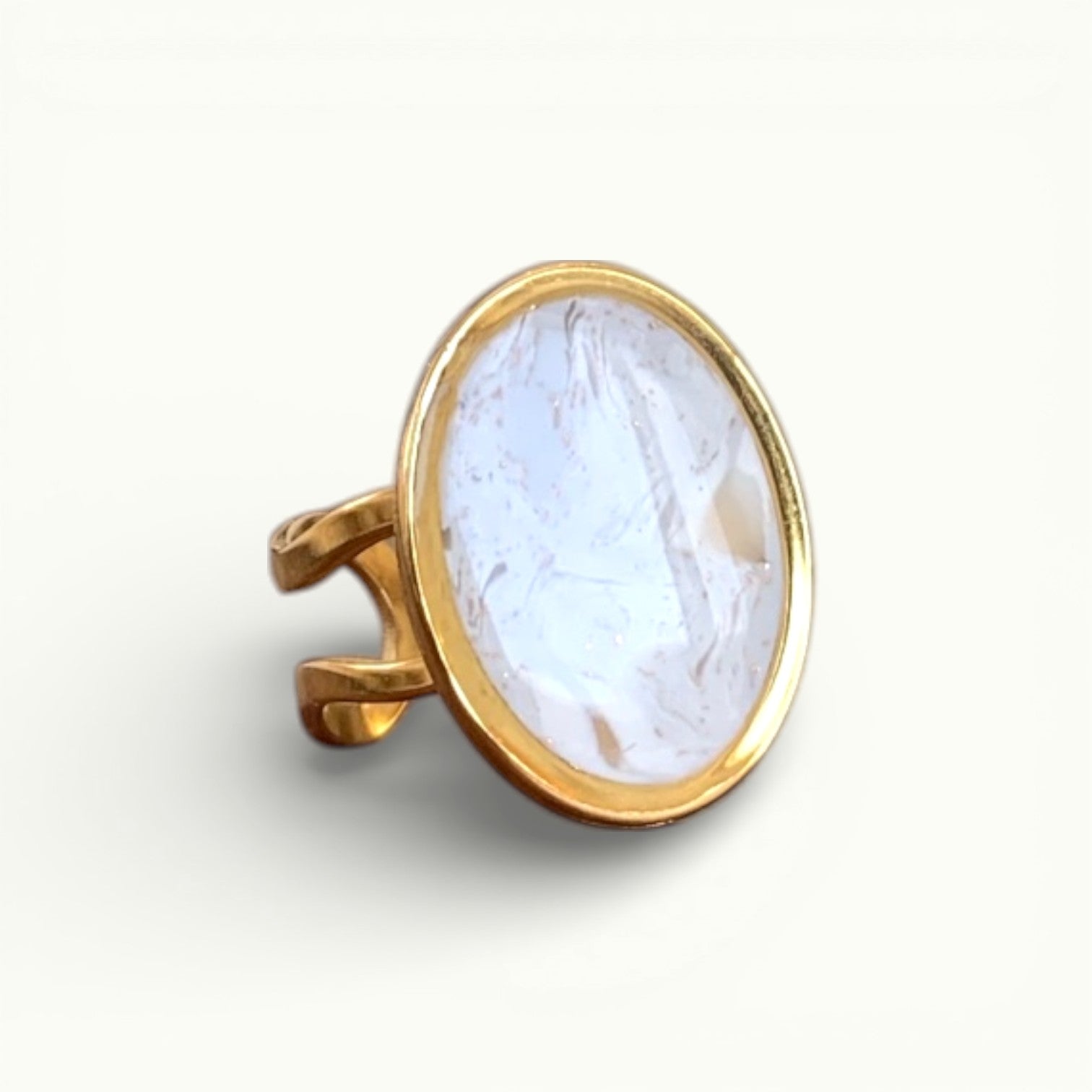 Bague - Marbre ovale foncé