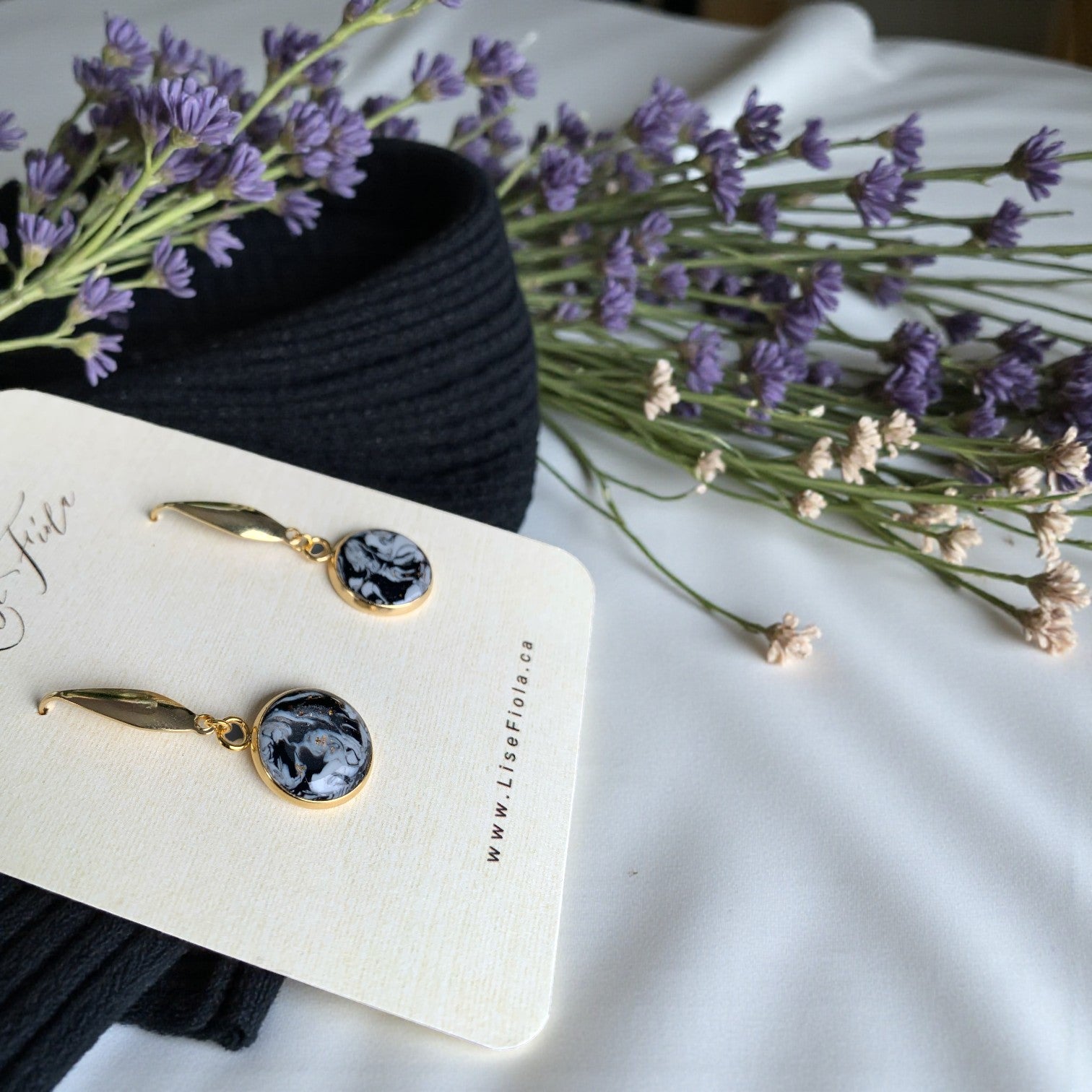 Earrings - Forever Dark Marble