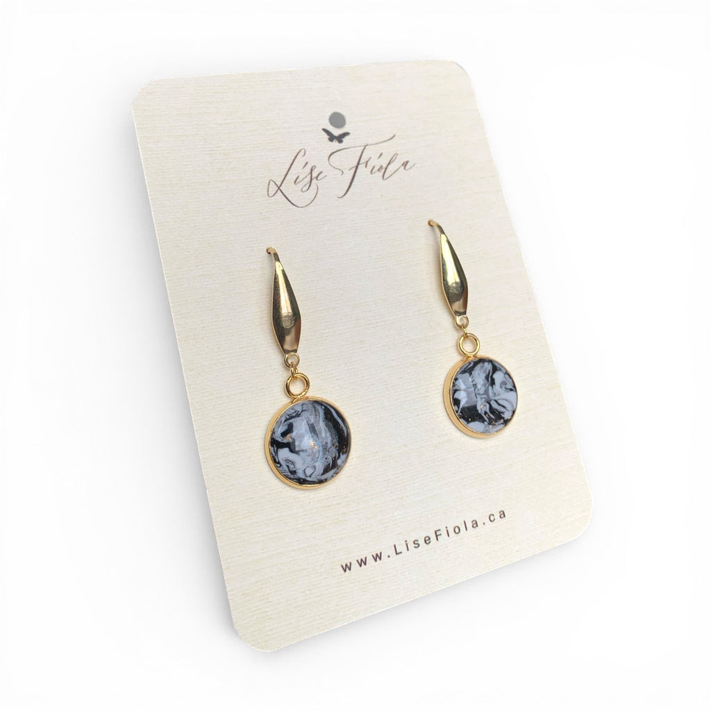 Earrings - Forever Dark Marble