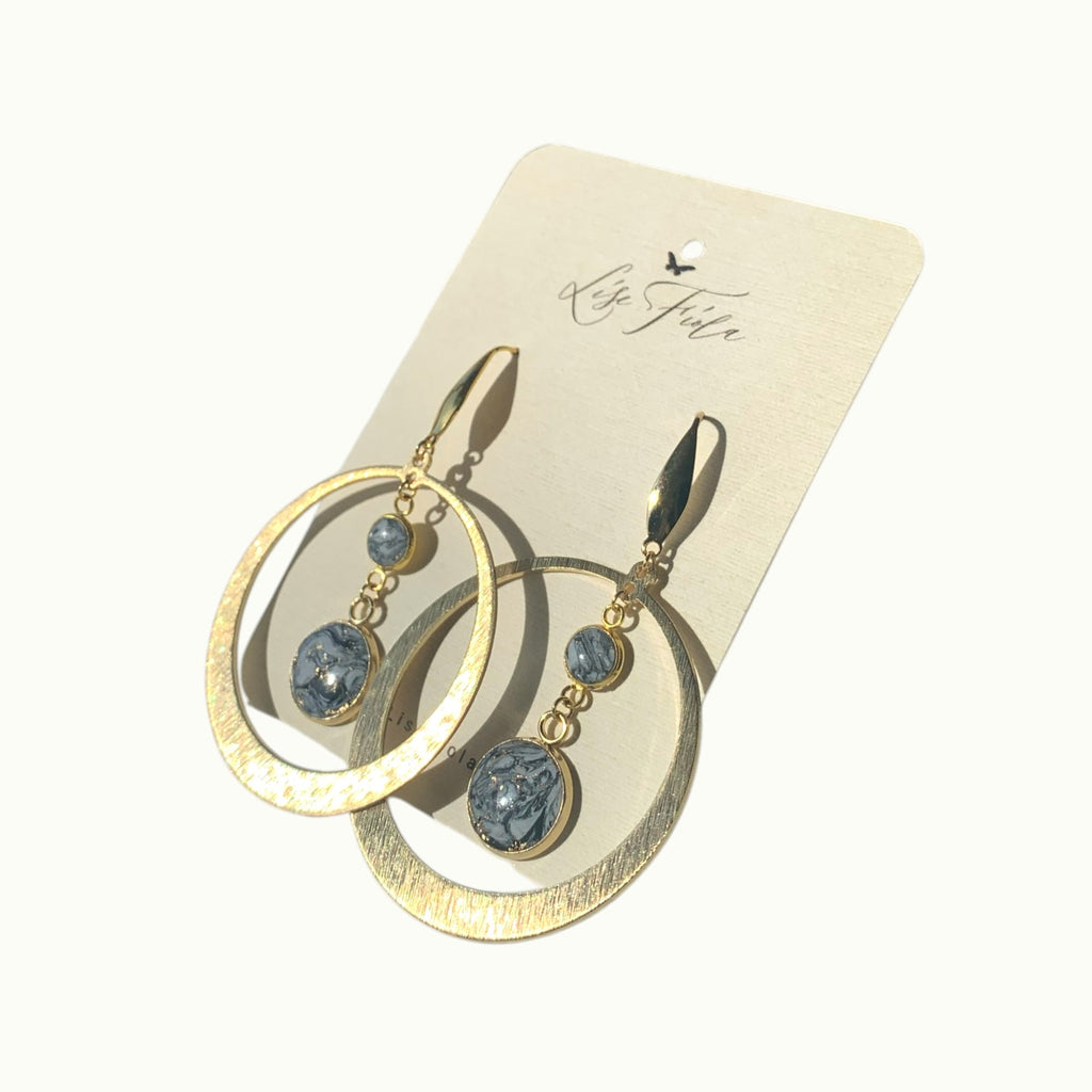 Earrings - Marble Luna Dark