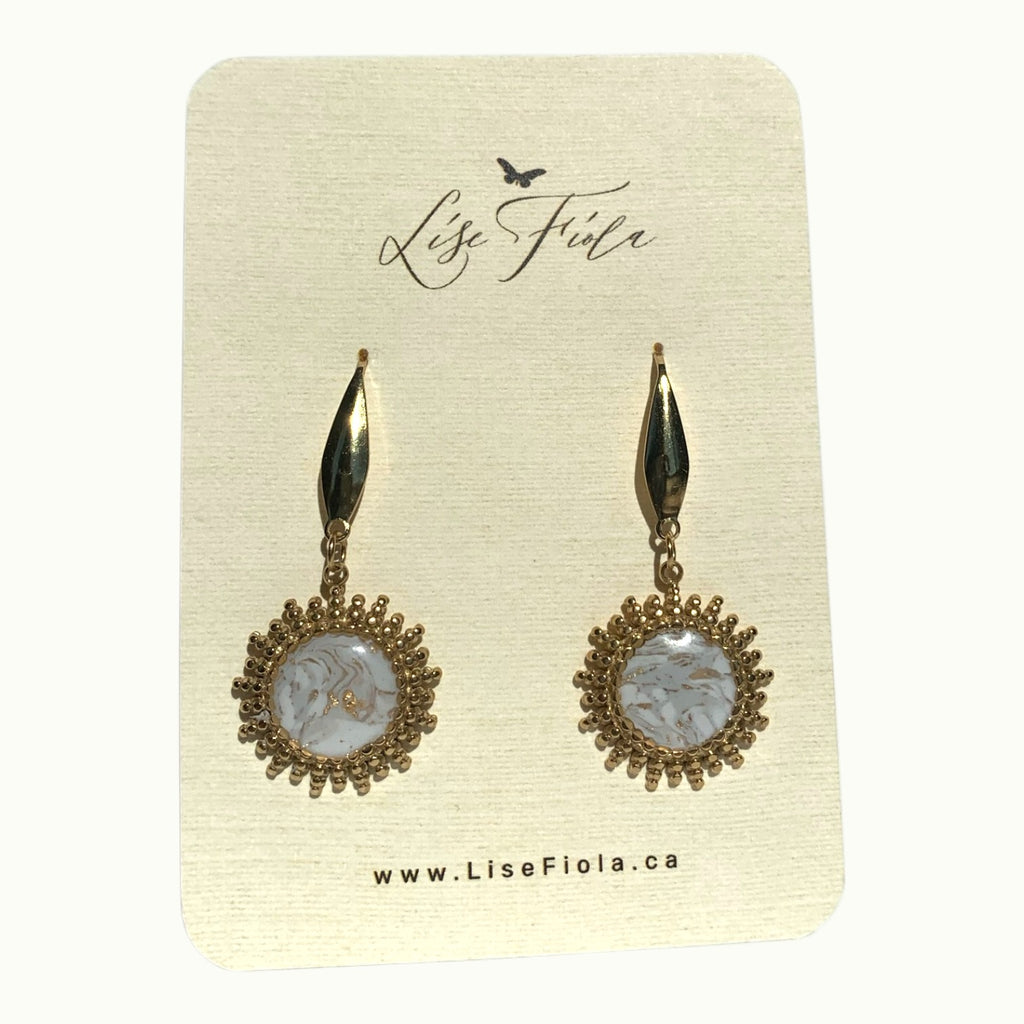 Earrings - Sunshine Light Marble