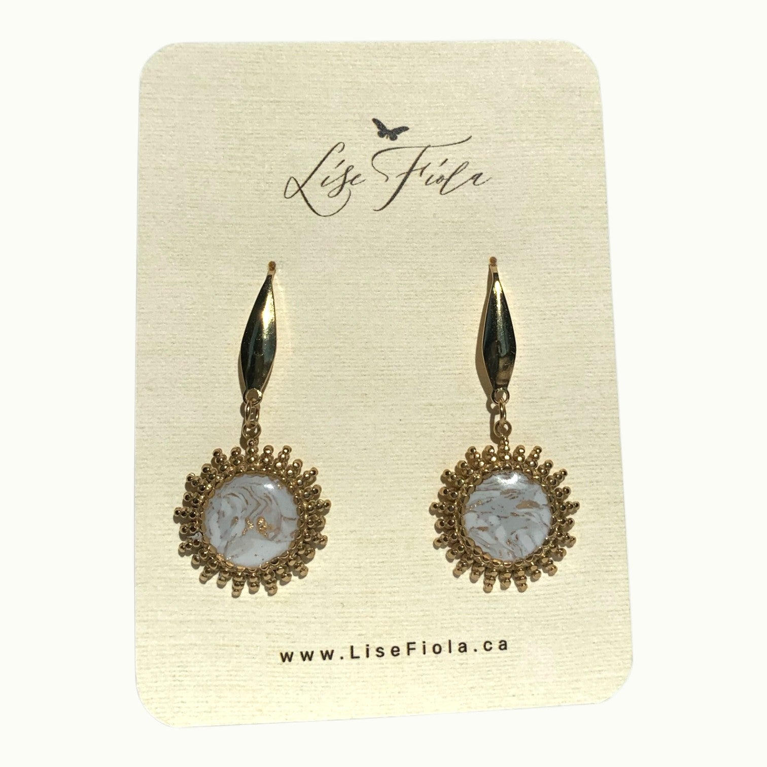 Earrings - Sunshine Light Marble