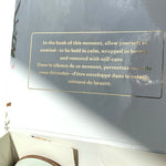 Lise Fiola Creations luxury gift set box interior with gold foil inspirational quote in English and French