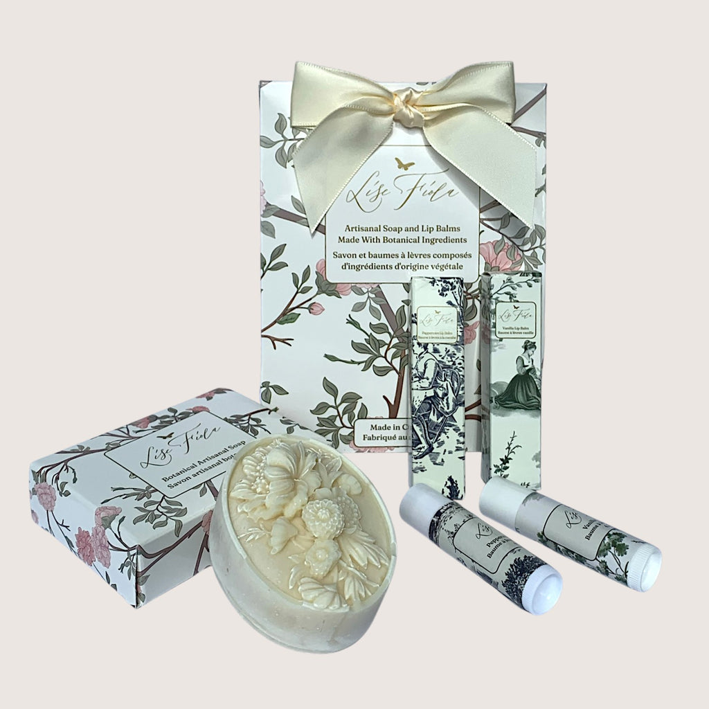Body Care Gift Set - Botanical Soap and Lip Balms