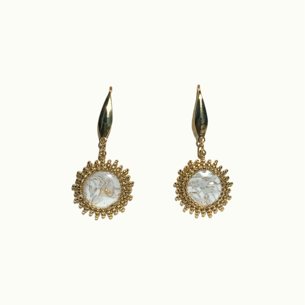 Earrings - Sunshine Light Marble