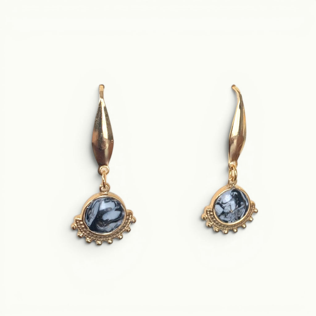 Earrings - Wink Dark Marble