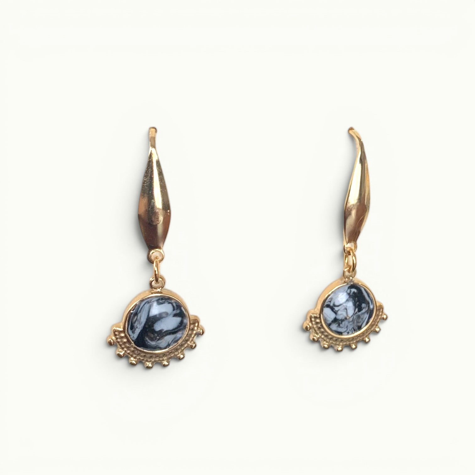Earrings - Wink Dark Marble