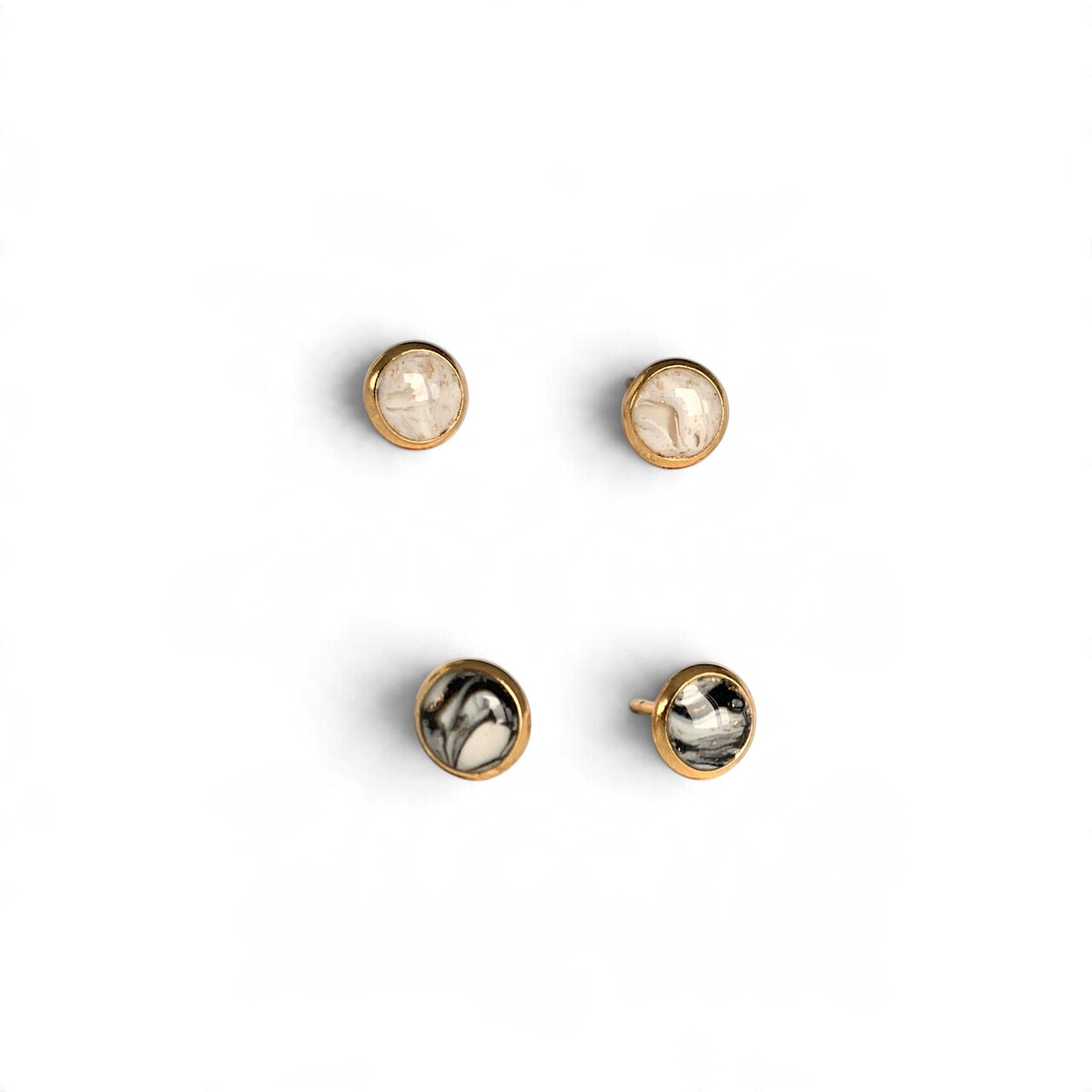 Earring Set - Tiny Studs (light and dark)