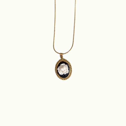 Necklace - White Rose Bezel