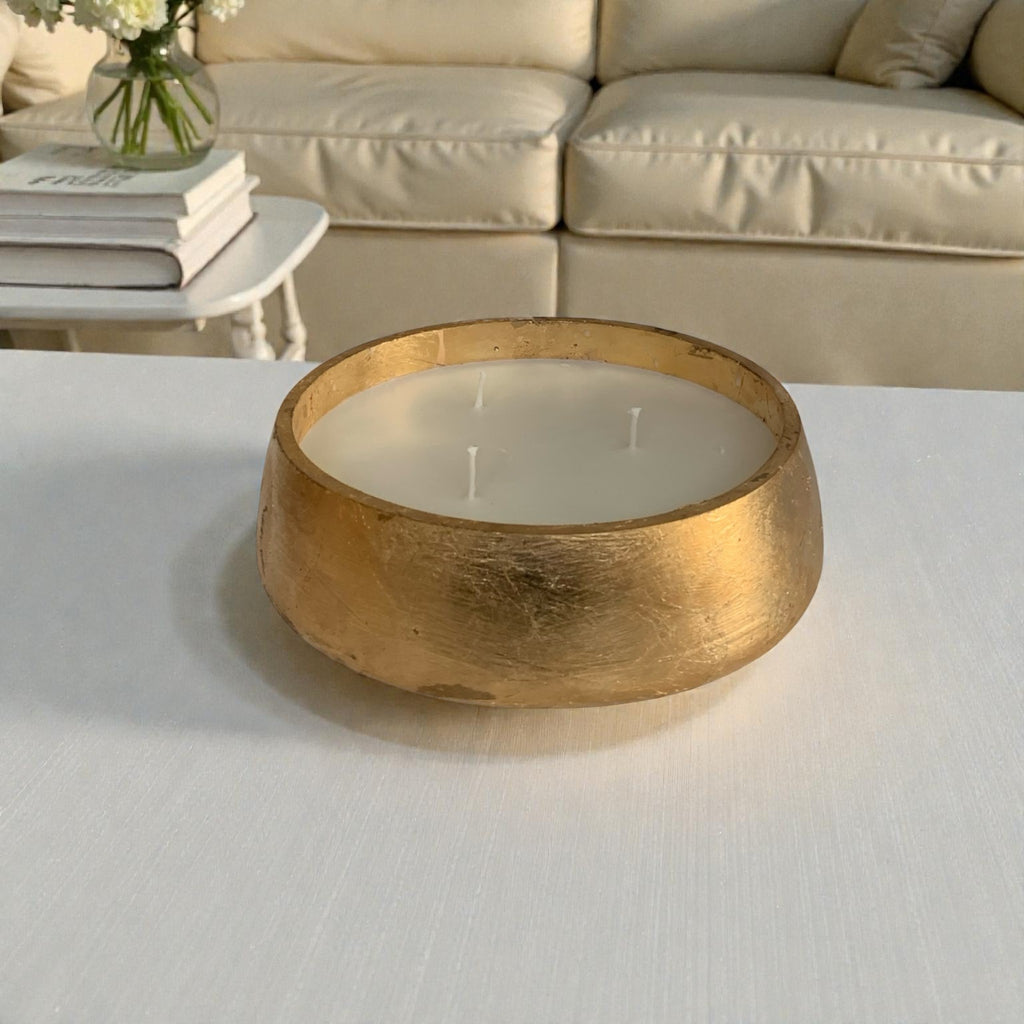 Candle - Three Wick Golden Tray