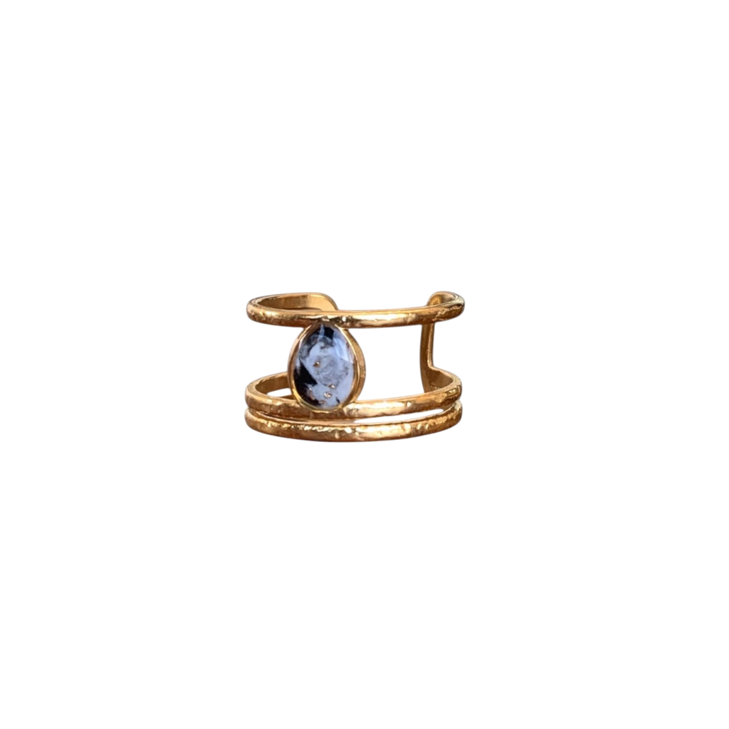 Bague - Marbre ovale foncé