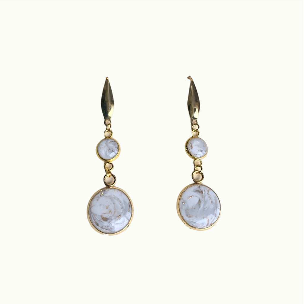 Earrings - Double Light Marble