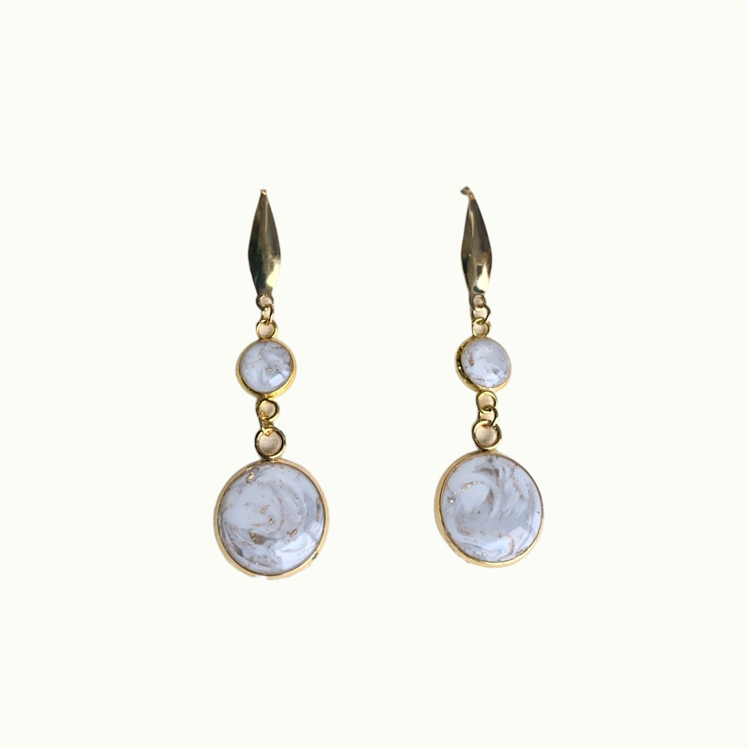 Earrings - Double Light Marble